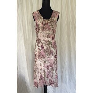 Y2k 90s Womens Pink Floral Ethereal Fairy Coquette Grunge Whimsigoth Dress Sz M